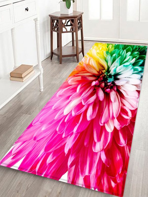 Colorful Flower Pattern Water Absorption Area Rug