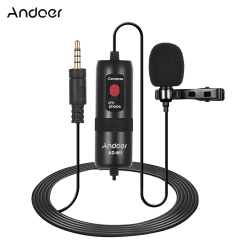 Andoer AD-M1 Micrófono de condensador omnidireccional Micrófono lavalier