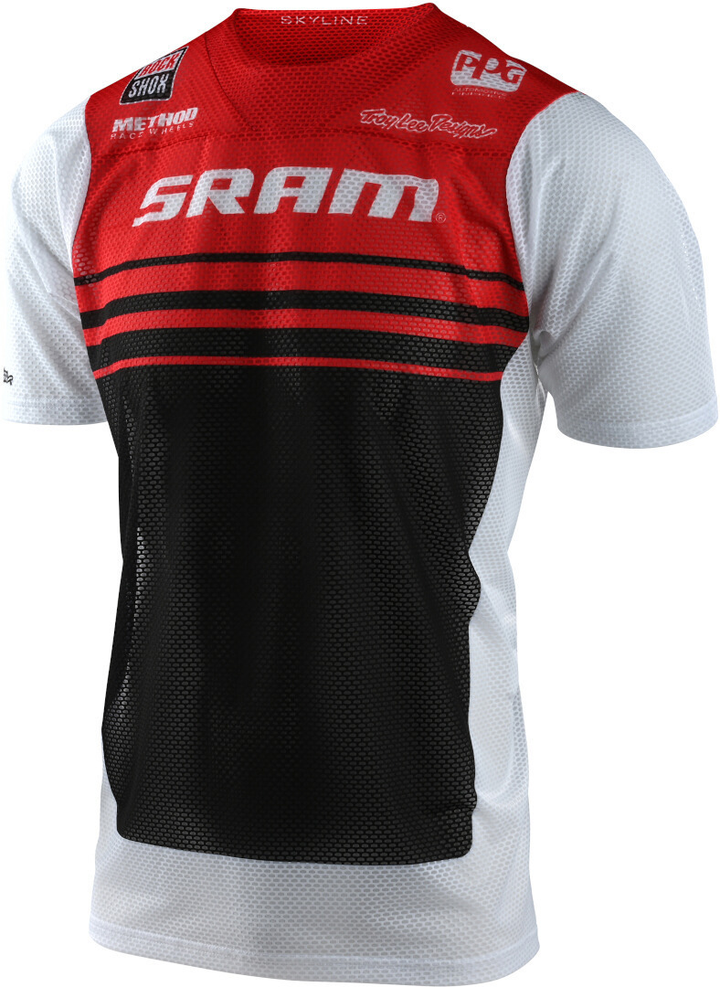 Troy Lee Designs Skyline Air Formula SRAM Fahrrad T-Shirt, schwarz-weiss-rot, Größe S, schwarz-weiss-rot, Größe S