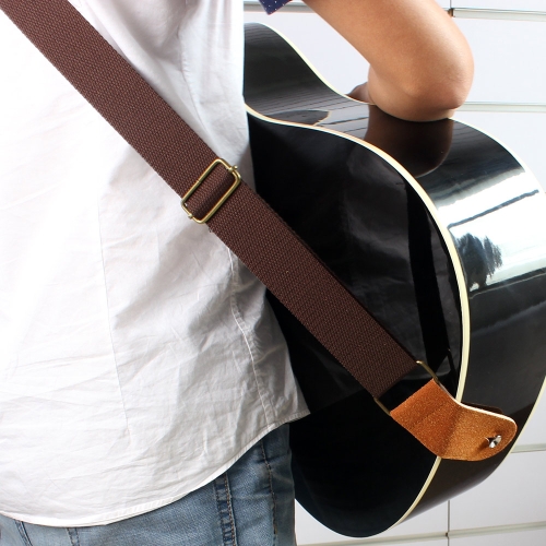 IRIN verstellbarer Gürtel gewebte Baumwolle Gitarrengurt mit Leder für Elektro akustische Folk Gitarren endet komfortabel und langlebig