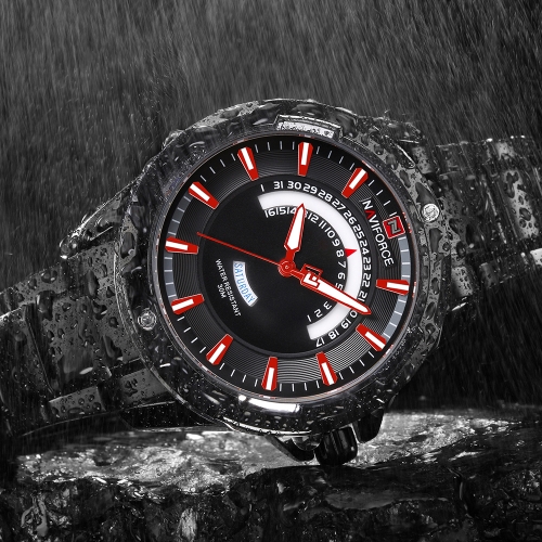 NAVIFORCE Fashion Stainless Steel Men Watches 3ATM Water-resistant Quartz Luminous Casual Man Wristwatch Male Relogio Musculino