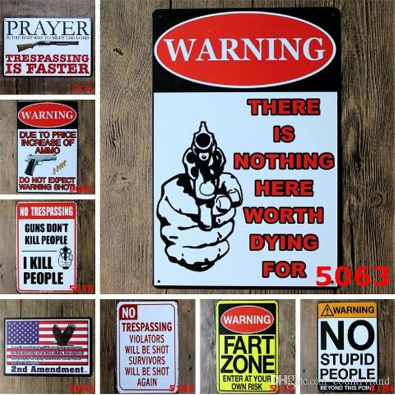 Warning Vintage Tin Signs Retro Metal Sign Painting Decor The Wall Of Bar Cafe Pub Shop Restaurant Mixed designs