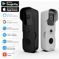 Tuya Smart Video Doorbell WiFi 1080P Video Intercom Door Bell IP Camera Two-Way Audio Works With Alexa Echo Show Google Home Lightinthebox
