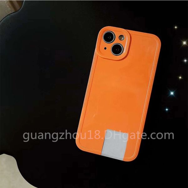 Brand Phone Case with Box Knurling Cases for iPone14 13 12 11 pro Max XR X/XS Max 7 8 Plus Orange
