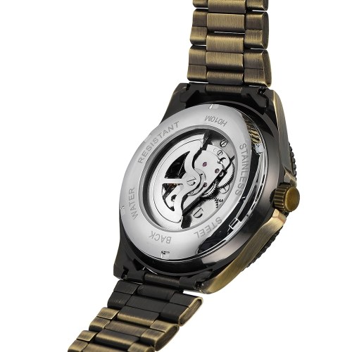 Ganador 8085 Moda masculina Automática Reloj de pulsera de negocios Moda militar de lujo Reloj de hombre Esqueleto Dial Acero inoxidable / Cuero Correa opcional Reloj de hombre con caja de regalo
