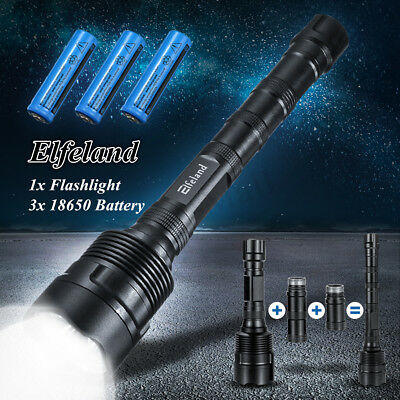 3x T6 LED 5-Mode Tactical Flashlight Torch Lamp Light + 3x18650