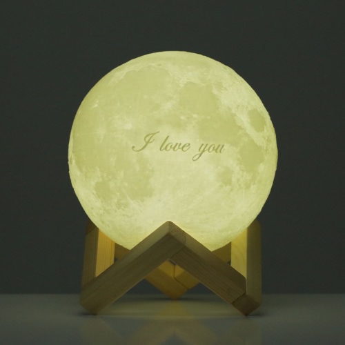 Tooarts Moon Lamp ? Valentine's Day Gift I LOVE YOU ? 3D Printed LED Light Modern Art Home Decor Moon In My Room US Plug 100-240V 50/60Hz