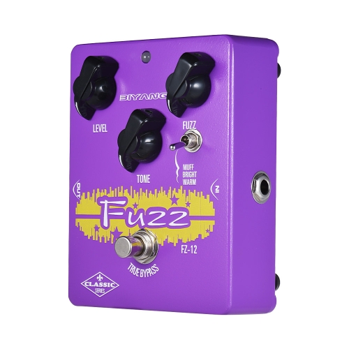 BIYANG FZ-12 Classic Series Analog Fuzz Guitar Effect Pedal 3 Modes True Bypass Full Metal Shell