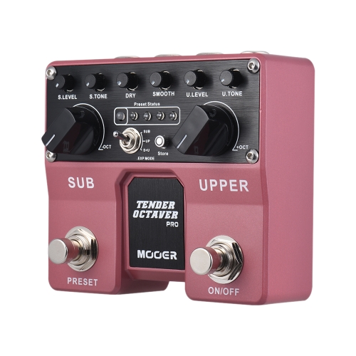 MOOER TENDER OCTAVER Pro Octave Guitar Effect Pedal Sub & Upper Octaves 4 User Presets with Dual Footswitches