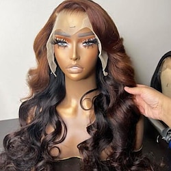 Loose Wave Human Hair Lace Front Wig Brazilian Hair Wavy  Highlight Human Hair Wigs with Baby Hair Lightinthebox