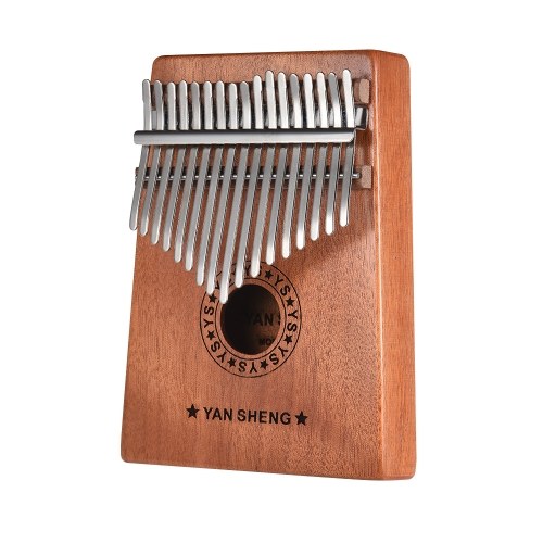 Portable 17-key Kalimba Thumb Piano Mbira Sanza Mahogany Wood with Carry Bag Stickers Tuning Hammer Cleaning Cloth Finger Stall Musical Gift