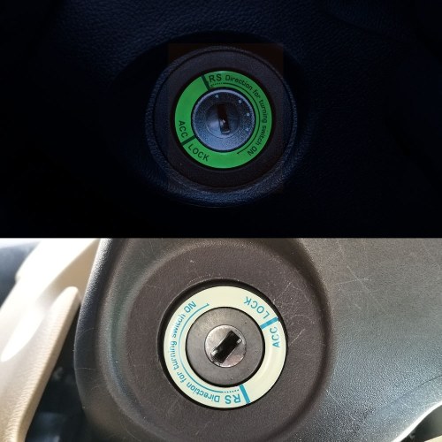 Cubierta del interruptor de encendido del coche Luminous Key Ring Hole Cover Sticker