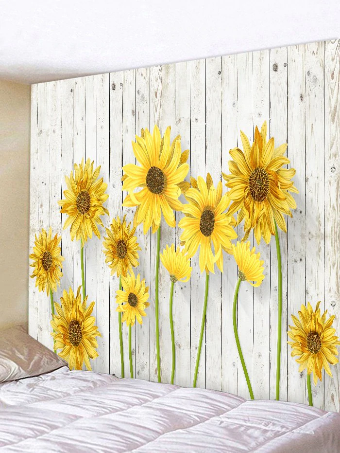 Blooming Sunflower Pattern Wall Decor Tapestry