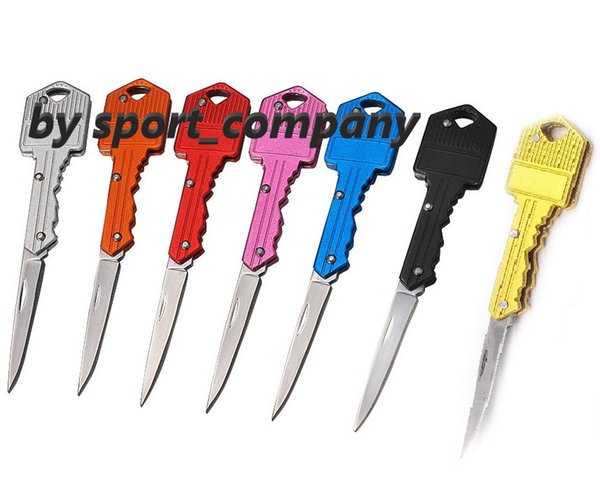Woman Self-defense Keychain Knives with Keyring Holder Multifunctional Key Chain Knife Mini Folding Knife Small Blade Outdoor Saber Swiss EDC Tool Gear 8 Colors