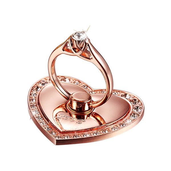Wholesale Universal Metal Finger Ring Mobile Phone Stand Holders Fashion Jewelry Style Holder Heart Shape Stand For iPhone Huawei Samsung