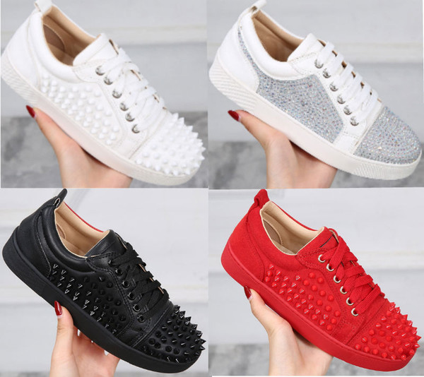 red sole spike low cut shoes designer luxury sneaker leather suedue with box size 36-45 party shoes sport sneakers