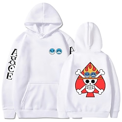 One Piece Portgas·D· Ace Hoodie Anime Cartoon Anime Front Pocket Graphic Hoodie For Men's Women's Unisex Adults' Hot Stamping 100% Polyester Lightinthebox