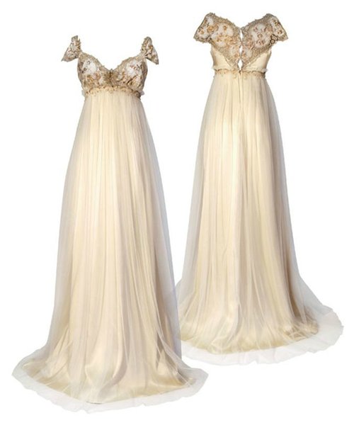 2022 Prom Dress Ivory Colour Regency styles Classic Inspired Gowns Long Dresses Formal Evening Gowns