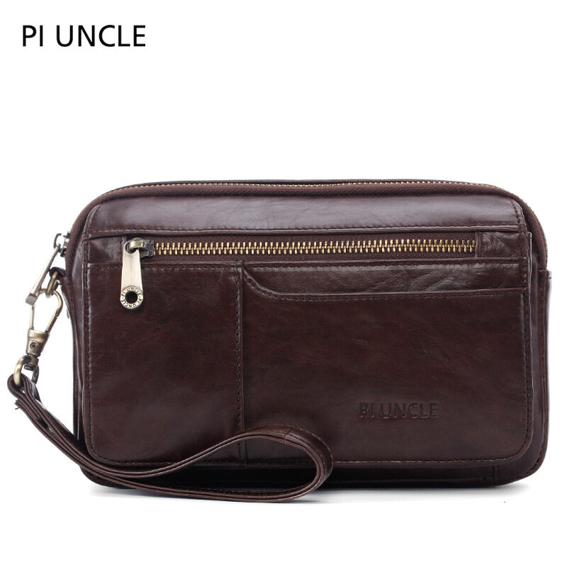 Men Genuine Leather Large Capacity Clutches Bags