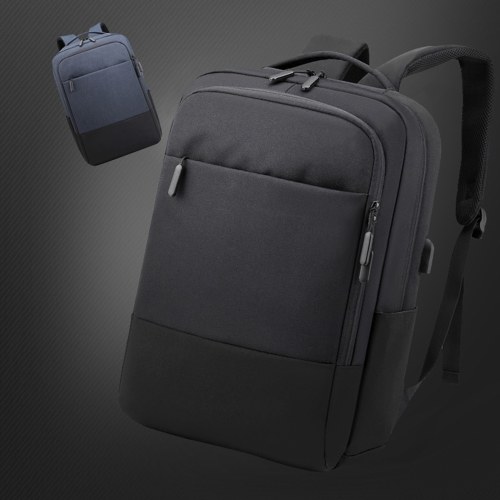 15,6 pouces grande capacité ordinateur sac à dos en tissu Oxford sac d'affaires loisirs de plein air sac de voyage avec interface USB externe bleu