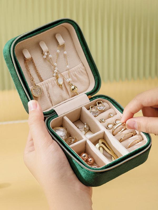 Portable Travel Velvet Jewelry Storage Box