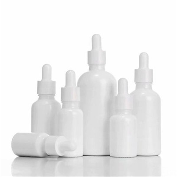 10ml 15ml 30ml 50ml 100ml Glass Dropper Bottles With Pipettes White Essential Oil Bottles Gold Cap For Aromatherapy