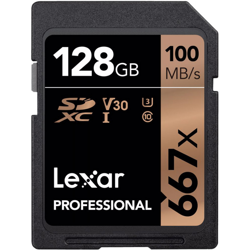 Lexar 128GB Professional SD Card (SDXC) UHS-I U3 V30 - 100MB/s