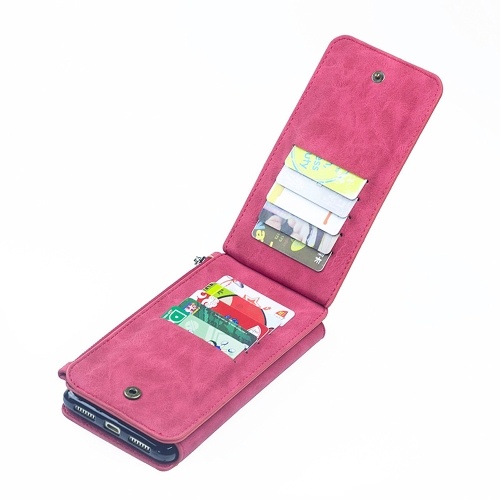 Para iPhone 6 6S 6P 6SP 7 8 7P 8P X multifunción cremallera billetera imán caja de la tarjeta protectora del teléfono desmontable flip cuero de la PU cubierta elegante anti-arañazos