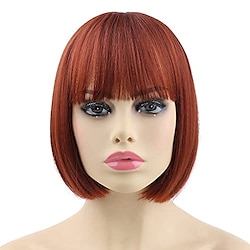Red Wigs for Women Bob Wigs with Air Bangs Cosplay Wigs for Girls Party Wigs for White Women Lightinthebox