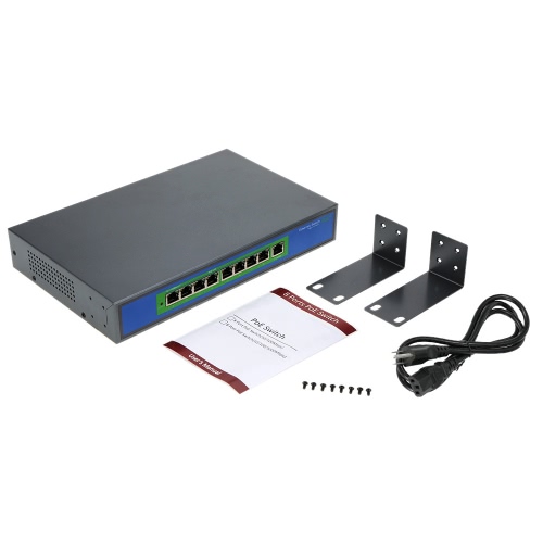 8 puertos 100Mbps IEEE802.3af POE Switch/inyector Power over Ethernet para dispositivos IP cámara VoIP teléfono AP 108POE-M-AF