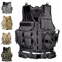 Men's Military Tactical Vest Airsoft Vest Outdoor Adjustable Size Multi-Pockets Multifunctional Lightweight Camo / Camouflage Vest / Gilet Nylon Hunting Training Game CP Color ACU camouflage Khaki Lightinthebox