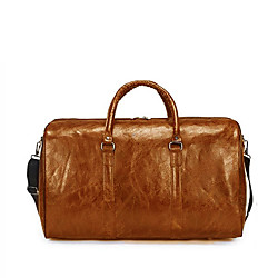 Unisex Large Capacity Waterproof PU Leather Travel Bag Zipper Solid Color Daily Traveling Outdoor Handbags Black Brown Dark Blue Lightinthebox