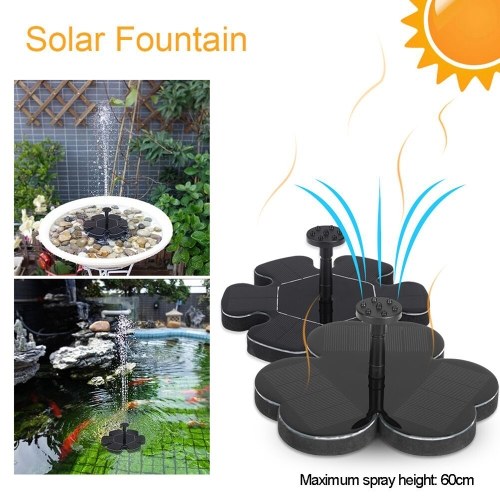Multilateral Solar Panel Flower Shape Water Pump Small Garden Fountain Pool Water Fountain Outdoor Landscape