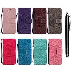 Case For LG LG Leon / LG C40 H340N / LG G7 ThinQ / LG G6 Wallet / Card Holder / with Stand Full Body Cases Flower Hard PU Leather