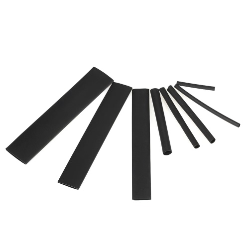 150pcs Black Shrinkable Tube Polyolefin Halogen-Free Heat Shrink Tubing Electrical Equipment Tube Sleeving Wrap Wire Cable Sleeve Kit Shrink Ratio 2:1 8 Sizes f2.0-f13mm