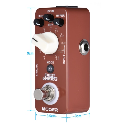 MOOER PURE OCTAVE Mini Octave Guitar Effect Pedal 11 Octave Modes True Bypass Full Metal Shell