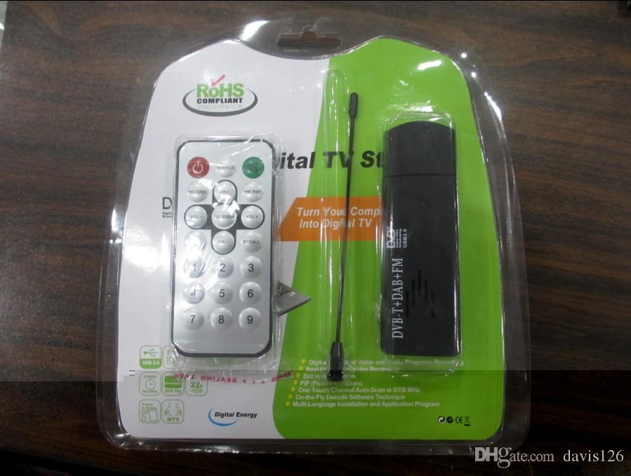 Free shipping DVB-T USB TV RTL-SDR FM+DAB Radio Tuner Receiver Stick Realtek RTL2832U+R820T
