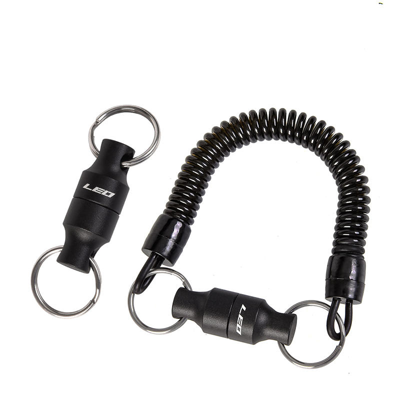 LEO 1pc Fly Fishing Magnetic Hanging Buckle With Spring Line Release Net Holder Buckle Fishing Tool