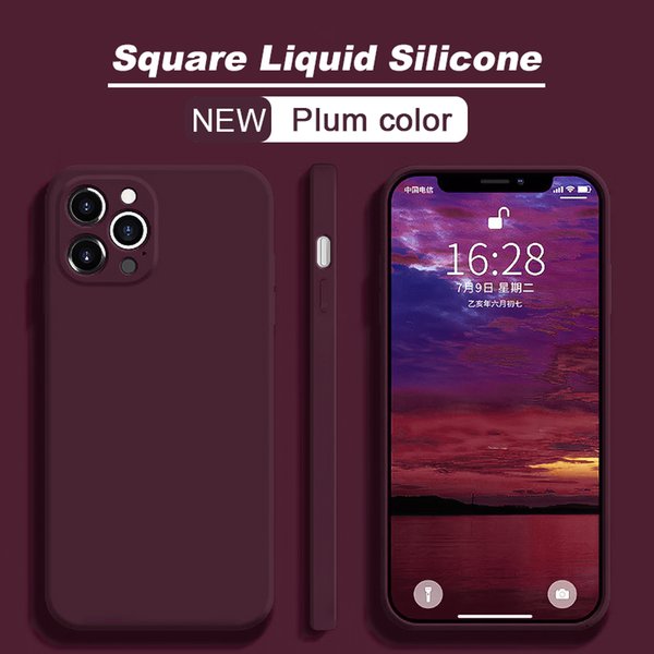 Luxury Original Square Liquid Silicone Case Full Protector Cases For iPhone 13 12 11 Pro Max Mini XS XR X 7 8 PLUS SE2 Phone Cover funda coque
