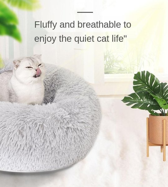 Cat Beds & Furniture Round House Soft Long Plush Pet Dog Bed For Dogs Basket Products Cushion Mat Animals Sleeping Sofa1