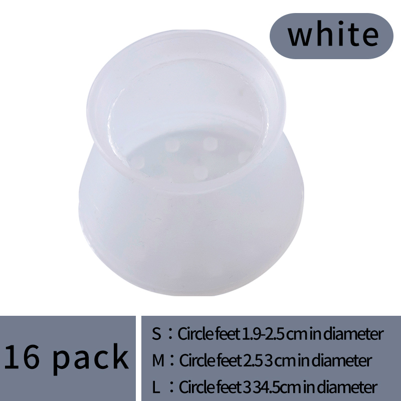16 Pack Roundness Non-Slip Silicone Table and Chair Foot Cover Floor Protector