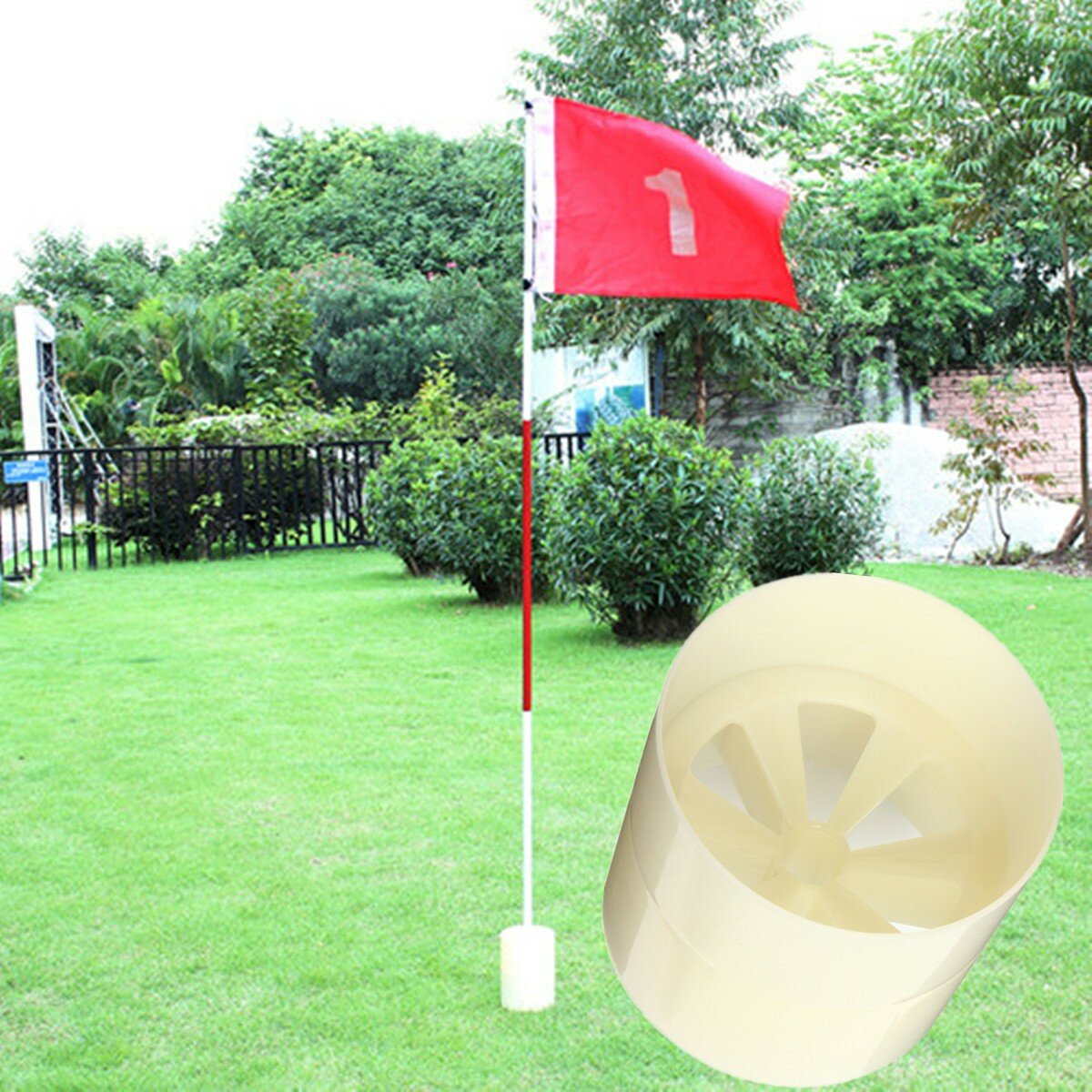 Professional Backyard Practice Golf Flag Stick Putting Plastic Green Hole Pole Cup
