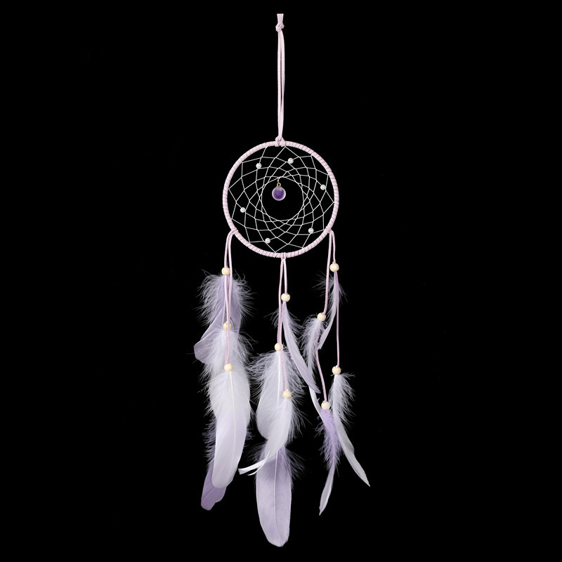 Purple Feather Tasseled Dreamcatcher Room Decor