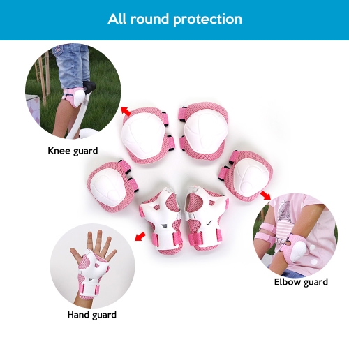 Lixada 6PCS Brace Kids Youth Cycling Roller Skating Skateboard Elbow Knee Hands Wrist Safety Protection Guard Pads Set