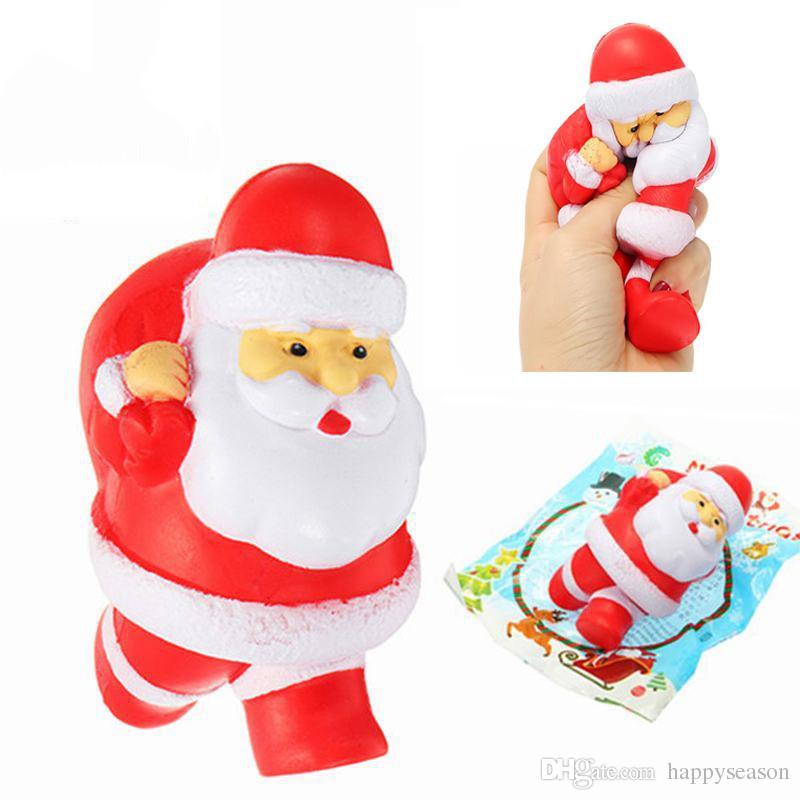 Christmas Gift Decoration Santa Claus Squishy Toy Squeeze Slow Rising Soft Cute santa toys Decompression Toy Cell Phone Pendant
