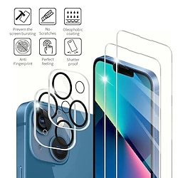 [Pack 22] Téléphoner Protection Écran  Protecteur D'objectif D'appareil Photo Pour Apple iPhone 14 Pro Max Plus 13 12 11 Mini X XR XS 8 7 Verre Trempé Haute Définition (HD) Antidéflagrant miniinthebox