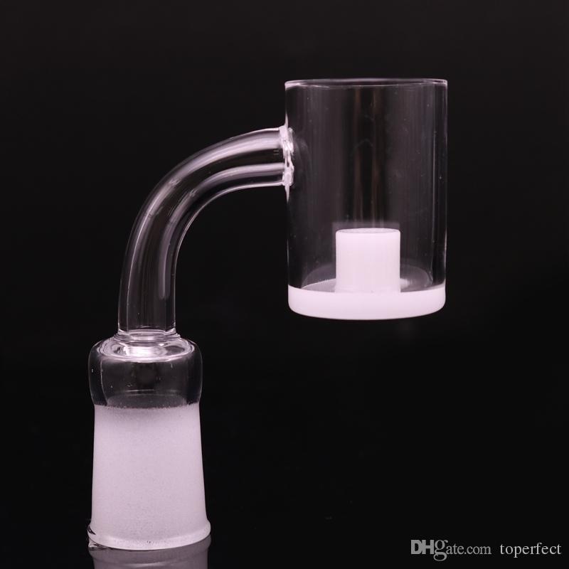 Opaque Bottom Quartz Banger with Thick White Bottom Core Reactor Banger 14mm 18mm Quartz Nails For Glass Bong Bubbler Water Pipes