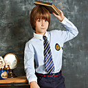 uniformes escolares azul y blanco punto raya camisa de cuello