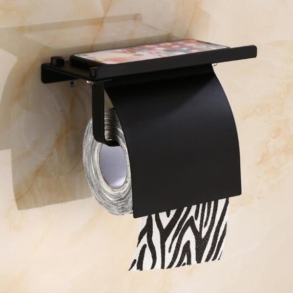 Toilet Paper Holders Holder With Shelf, Stainless Steel Tissue Holder, Drilling Roll Silver, Gold, Black, Rose Gold