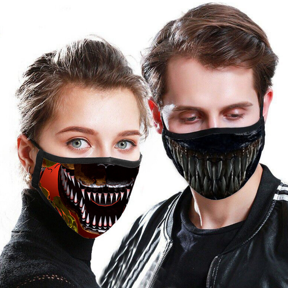 1Pc Couple Digital Printing Anti Particle Dust-Proof PM2.5 Face Mask Breathable Unisex Reusable Washable Mouth Mask Cycl